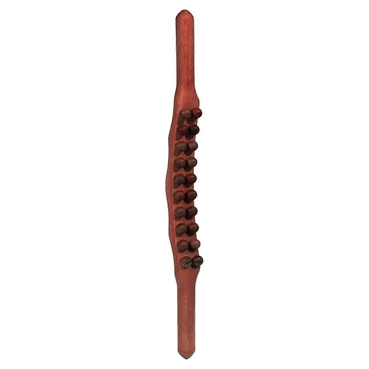 Massage Scraper Stick Dry Brush for Scalp & Body, Light Brown Wooden Roller, Trigger Point Massager Tool