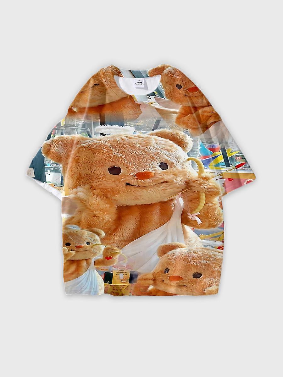 T-shirt round neck Pattern loose short sleeve O259