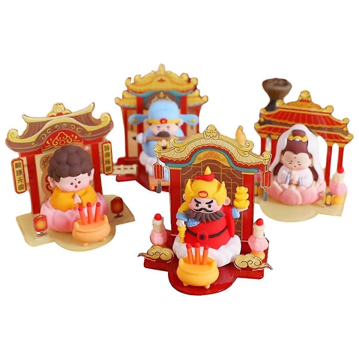 Chinese Deity Figurines Desk Organizer Car Decor
