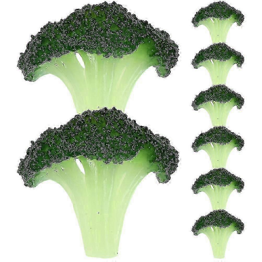 8 Pcs Fake Broccoli Slice Simulation Broccoli Slice Plastic Broccoli Slice Lifelike Broccoli Slice Model