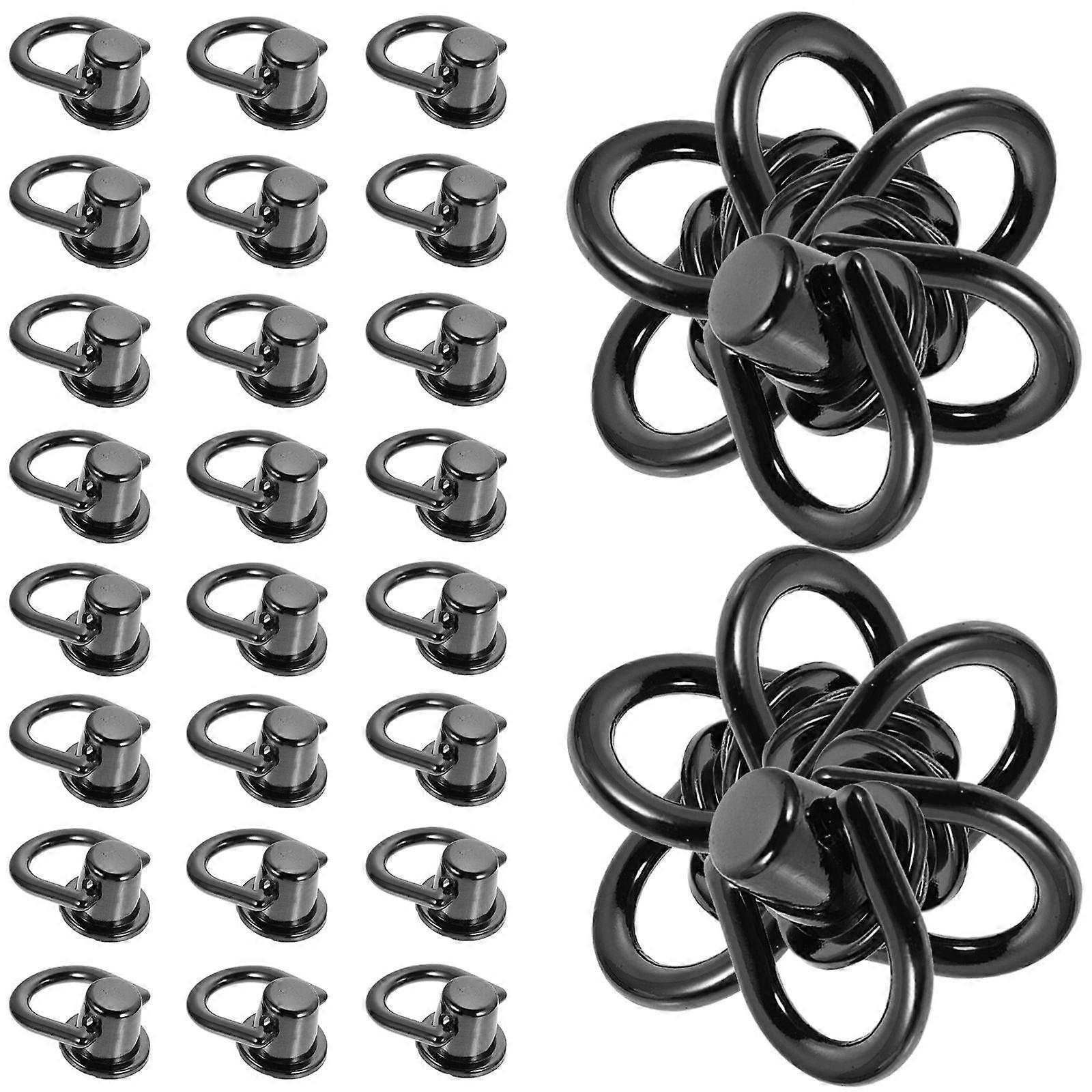 40 Sets of D Rings Rivets Nail Rivet Screw Head Buckles Accessories for DIY Handbag