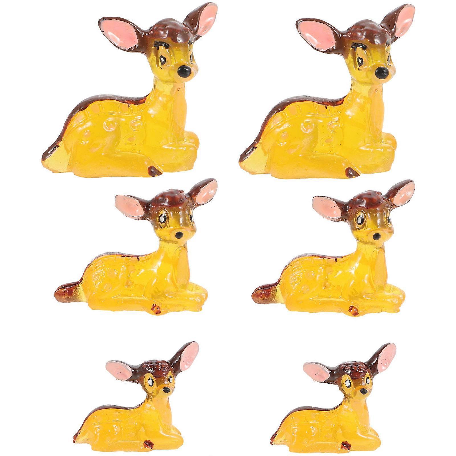 Cartoon Resin Deer Decorative Use Assorted Color 2 Sets