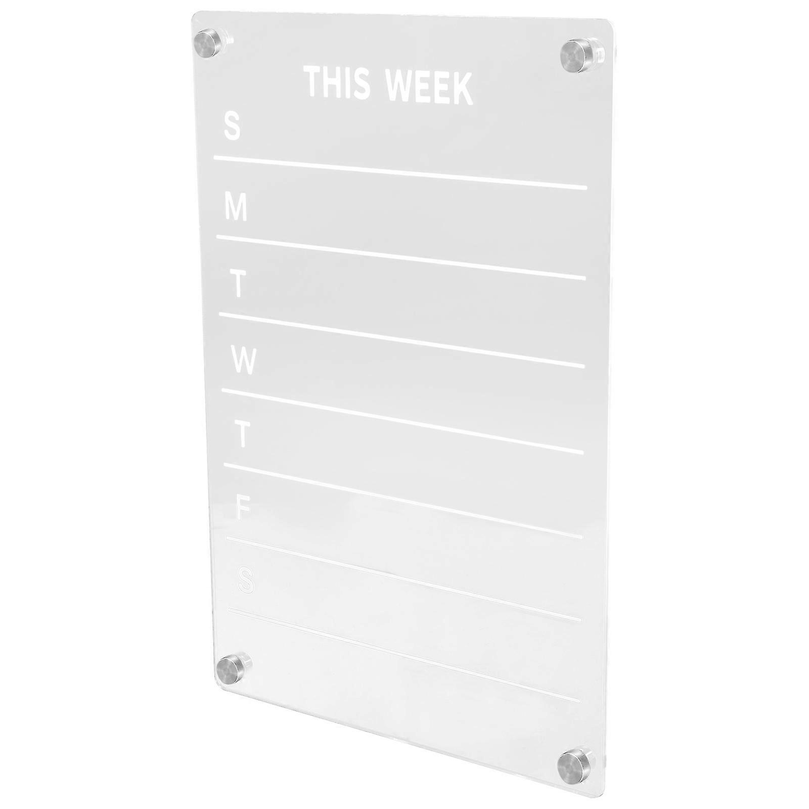 Transparent Magnetic Dry Erase Board for Home Use Acrylic Fridge Planner Stick on Refrigerator 7x10 Inch