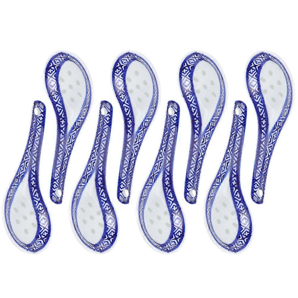 Replaceable Dinner Spoon 8Pcs Assorted Color Ceramic Spoon Versatile Usage for Kitchen Use