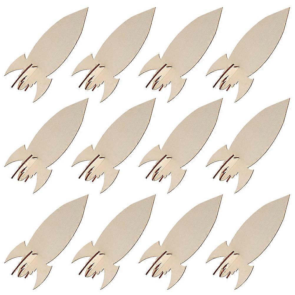 Children's Painting Kits Diy Wooden Rocket Crafts Home School Creative Activity Beige 15x6cm Paint 1Set