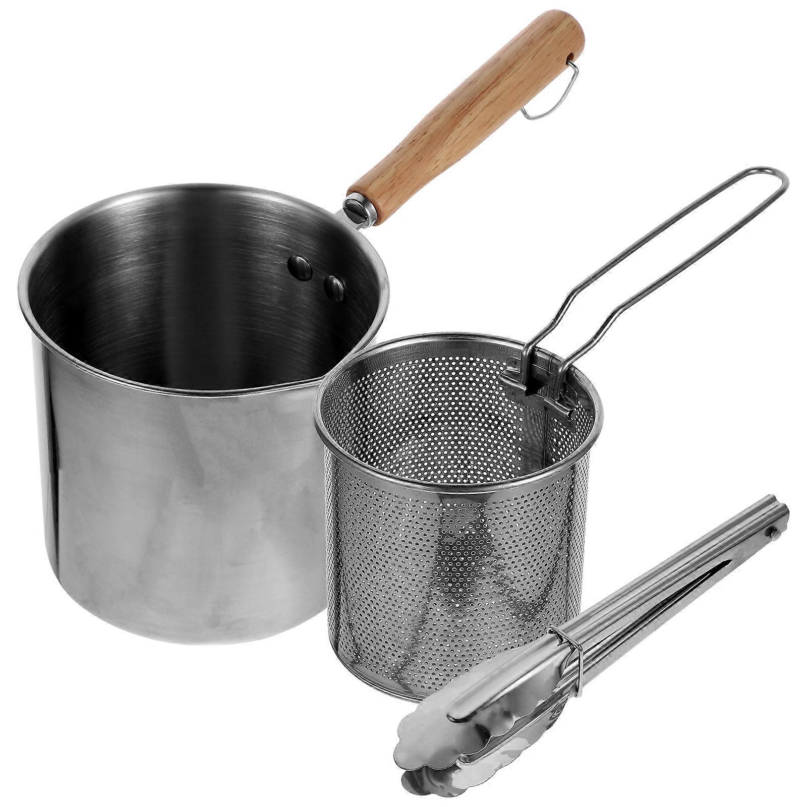 Stainless Steel Cooking Utensils Frying Pan For Home Use Heating Milk And Barbecue 26.70X15.00X12.50CM 1 Set