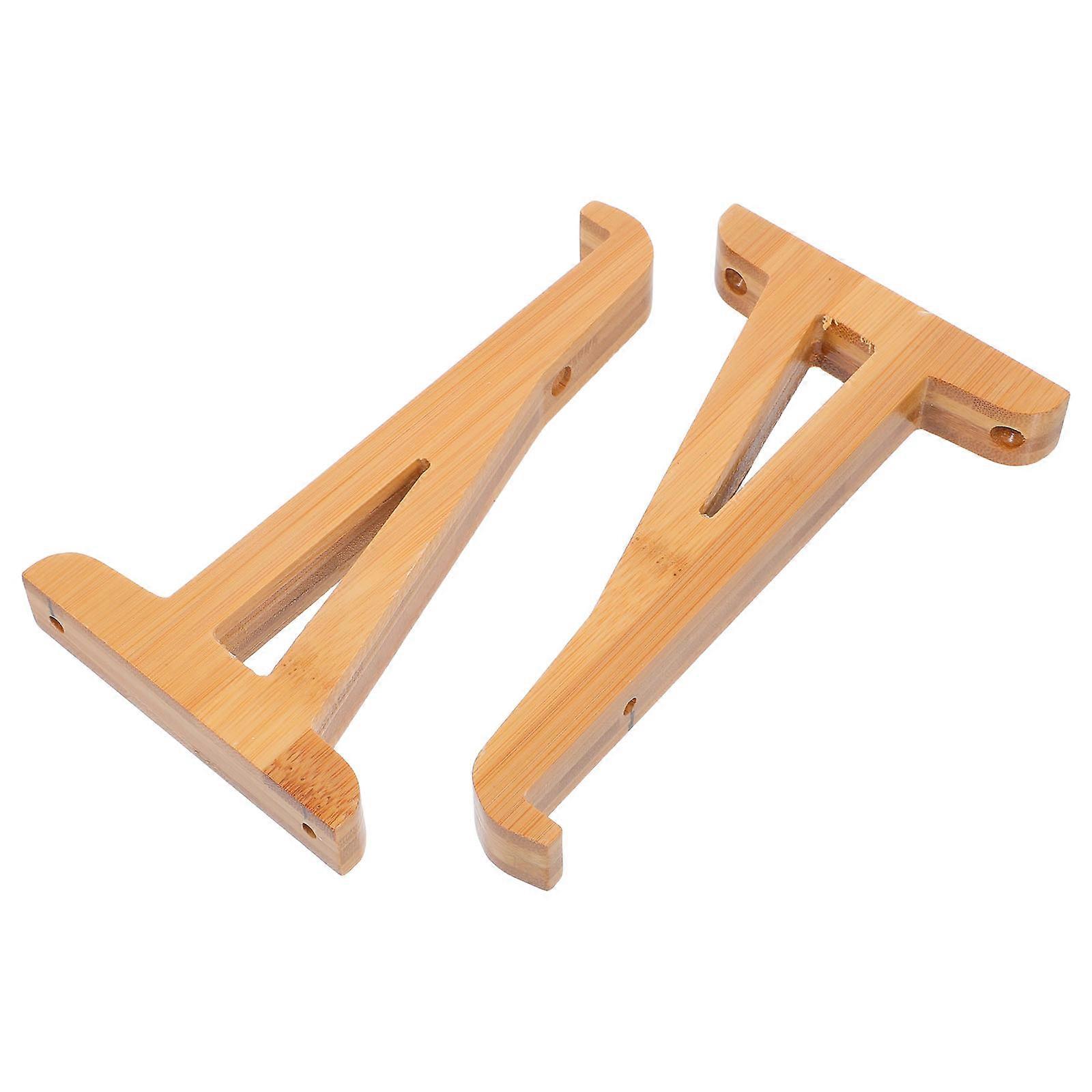Diy Wood Holder Wall Shelf Support Triangular Bracket Structure Straight Shelf Design For Home 18.00X10.00X2.00CM 2Pcs