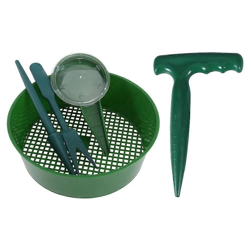Garden Tool Soil Dibber for Planting Seeds with Lightweight Durable Plastic Design Green