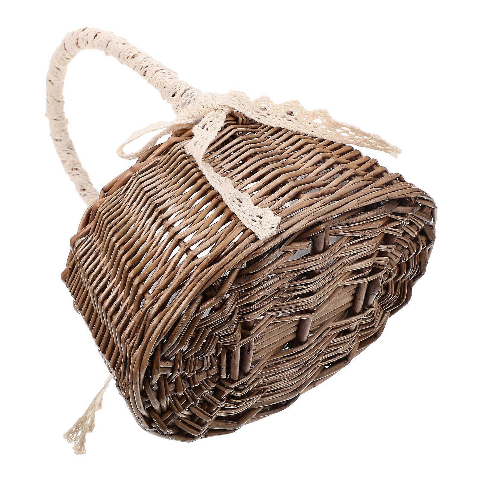 Wicker Flower Arrangement Basket Round Shape Home Decor Wedding 1Set