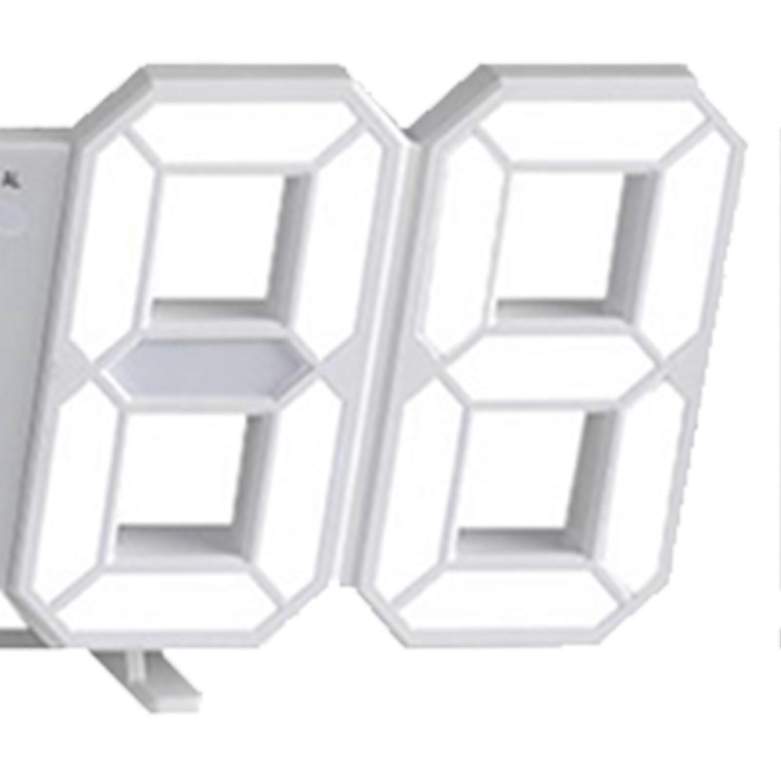 3D LED Digital Wall Clock Dimmable Nightlight Decor LED Digital Alarm Clocks with Temperature Display White 