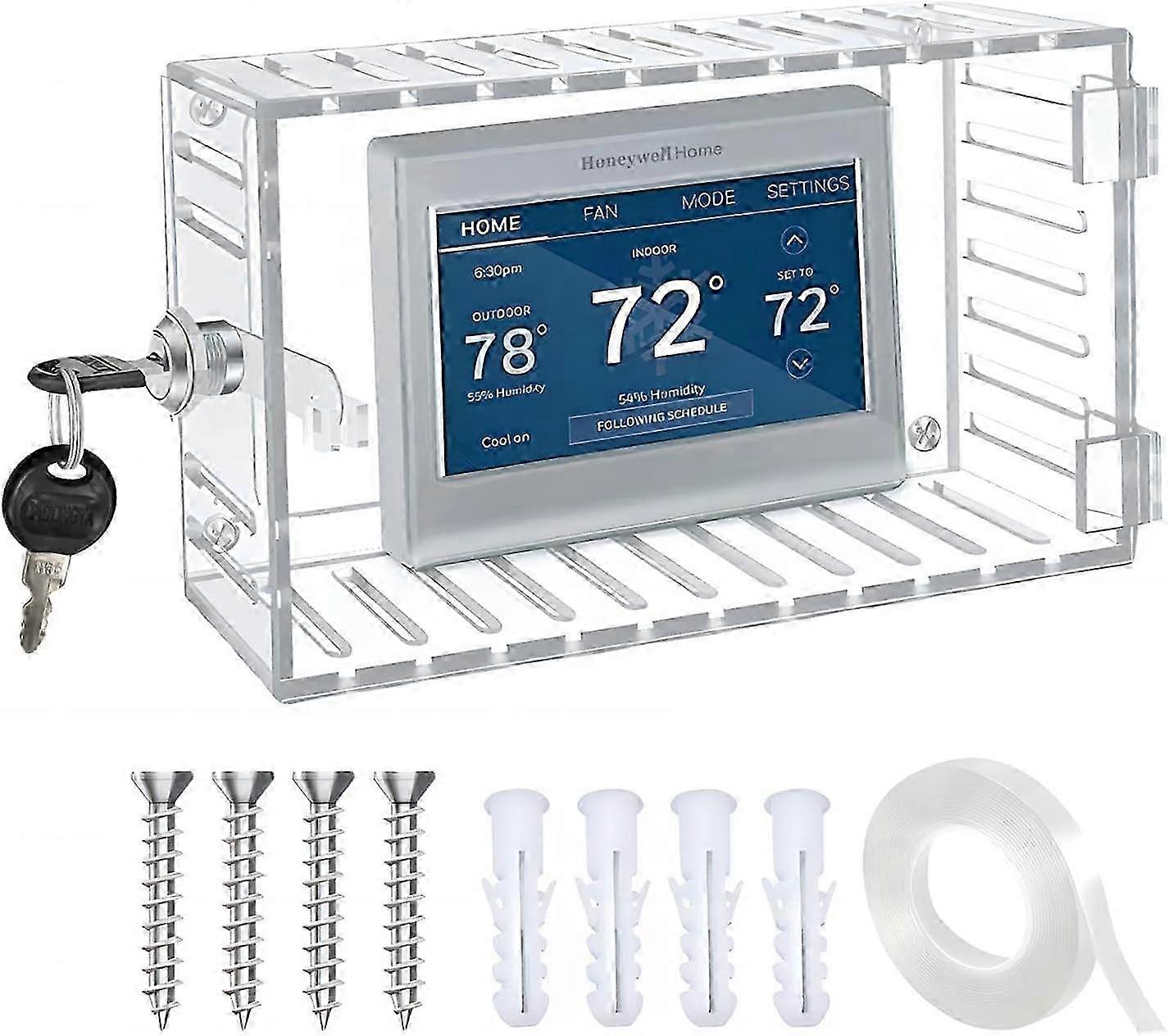 2025 Universal Thermostat Lock Box With Key,clear Large Thermostat Guard For Thermostat On Wall,thermostat Guard,thermostat Cover