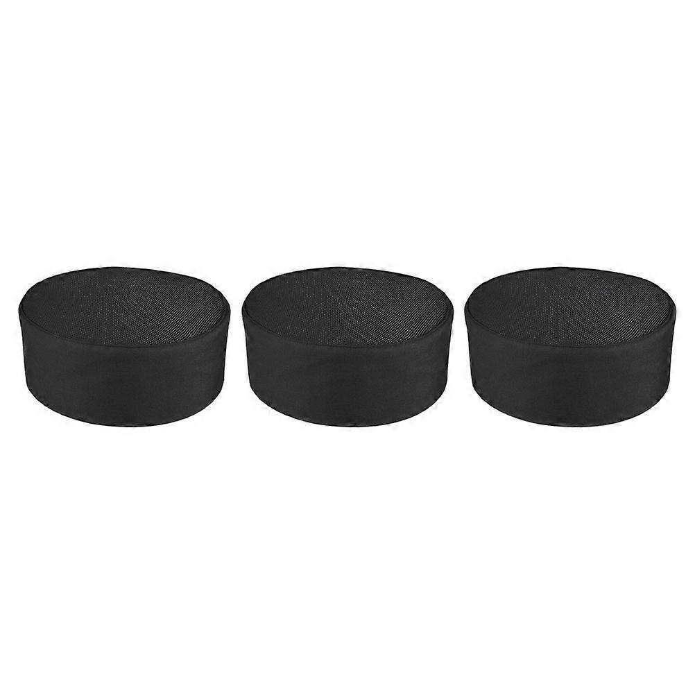 Adjustable Black Chef Cap Breathable Mesh Design Suitable For Baking And Catering 3Pack
