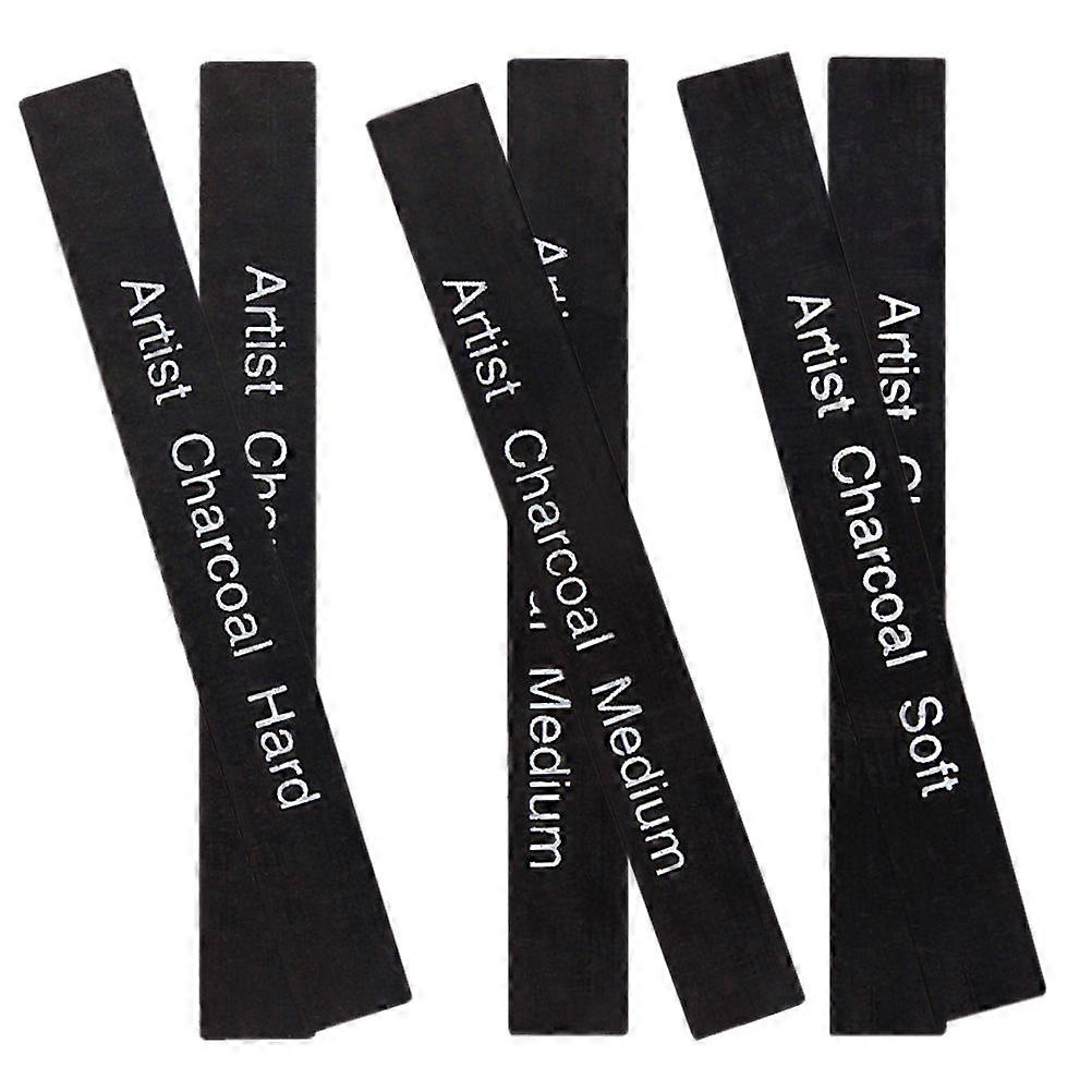 6pcs Durable Carbon Rod Sketching Charcoal Sticks for Daily Use Black Color