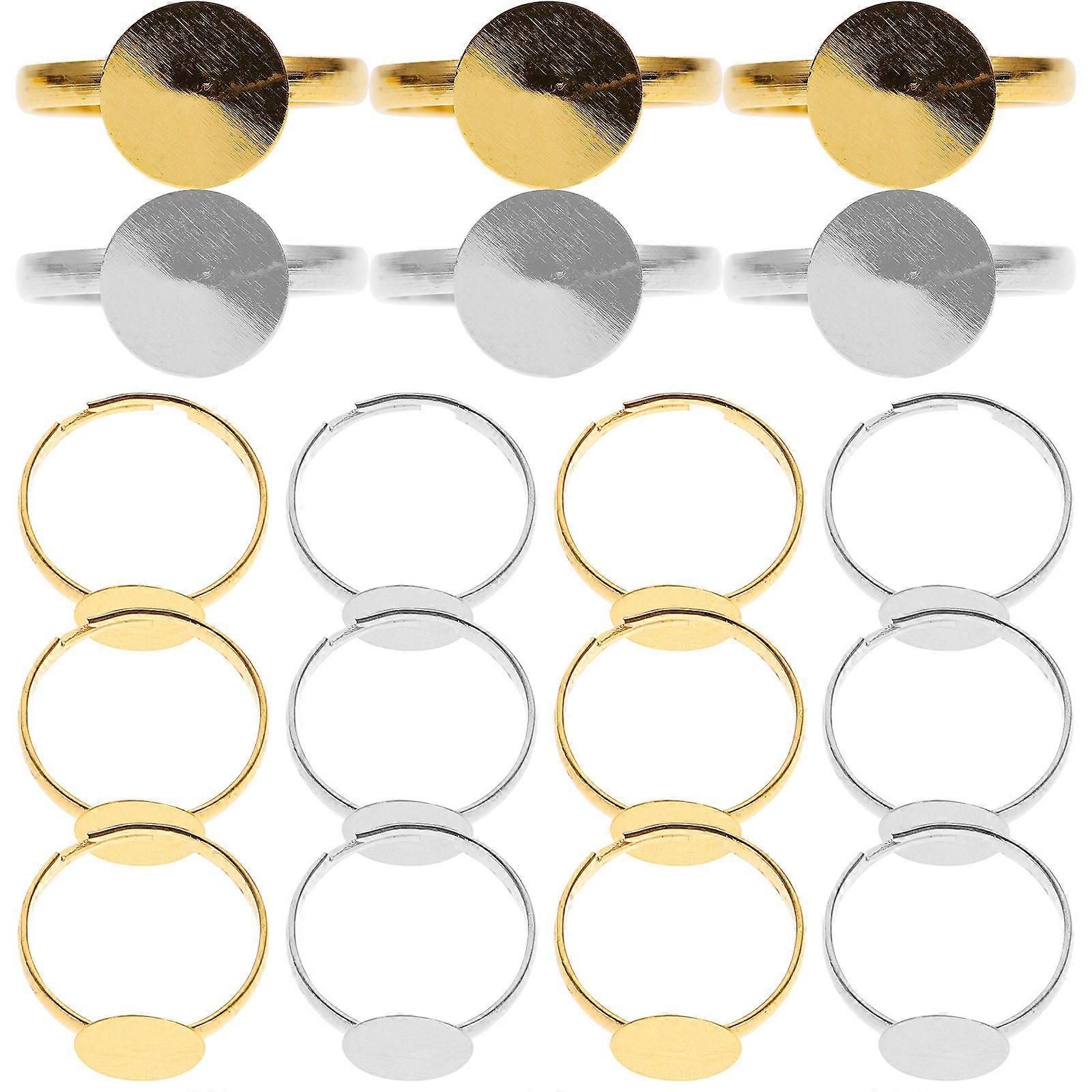 DIY Ring Bases for Creative Projects Assorted Color Metal Smooth and Comfortable to Wear 80pcs