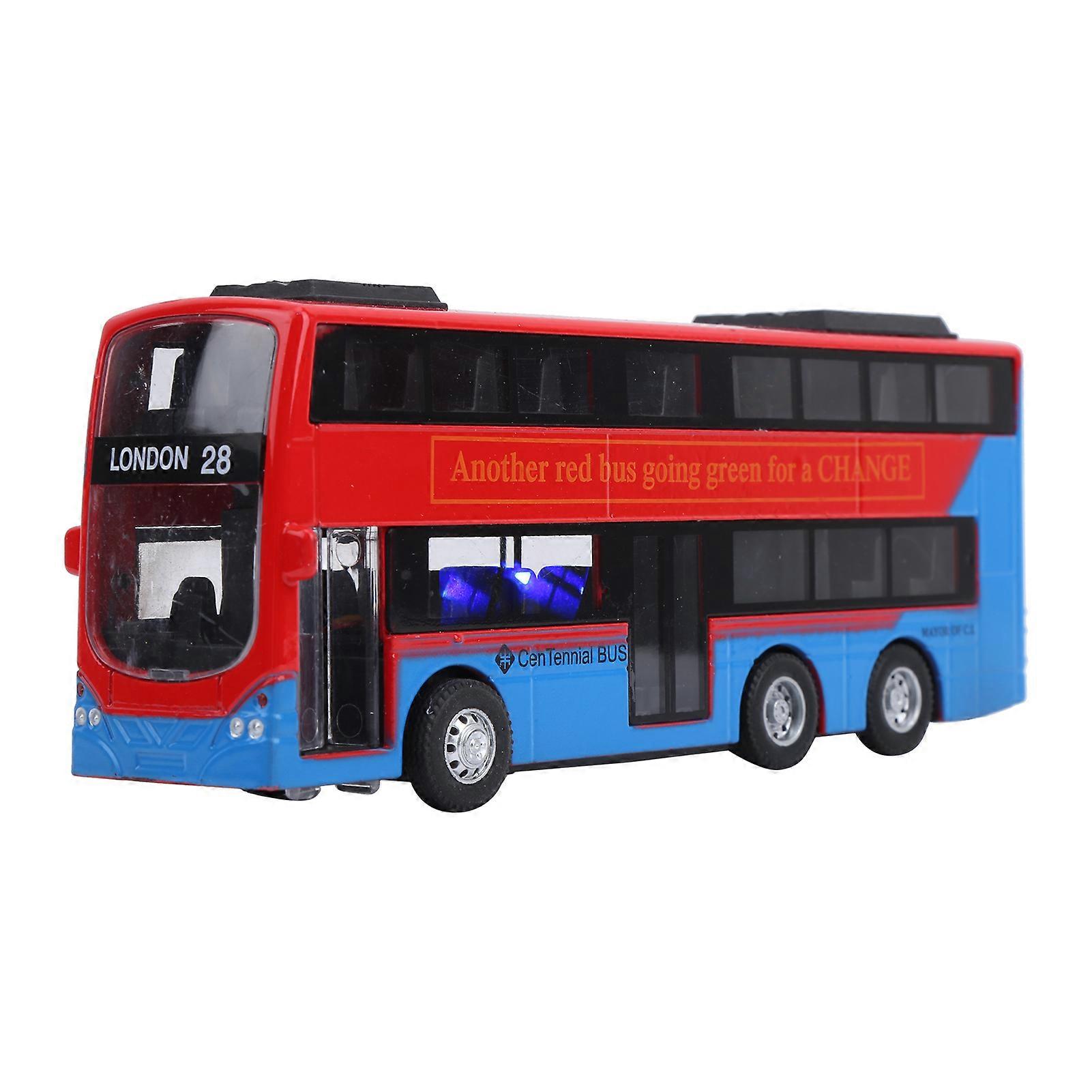 1:90 DoubleDecker Model PullBack Children Vehicle Toy Model with Light Sound Effect(Red )