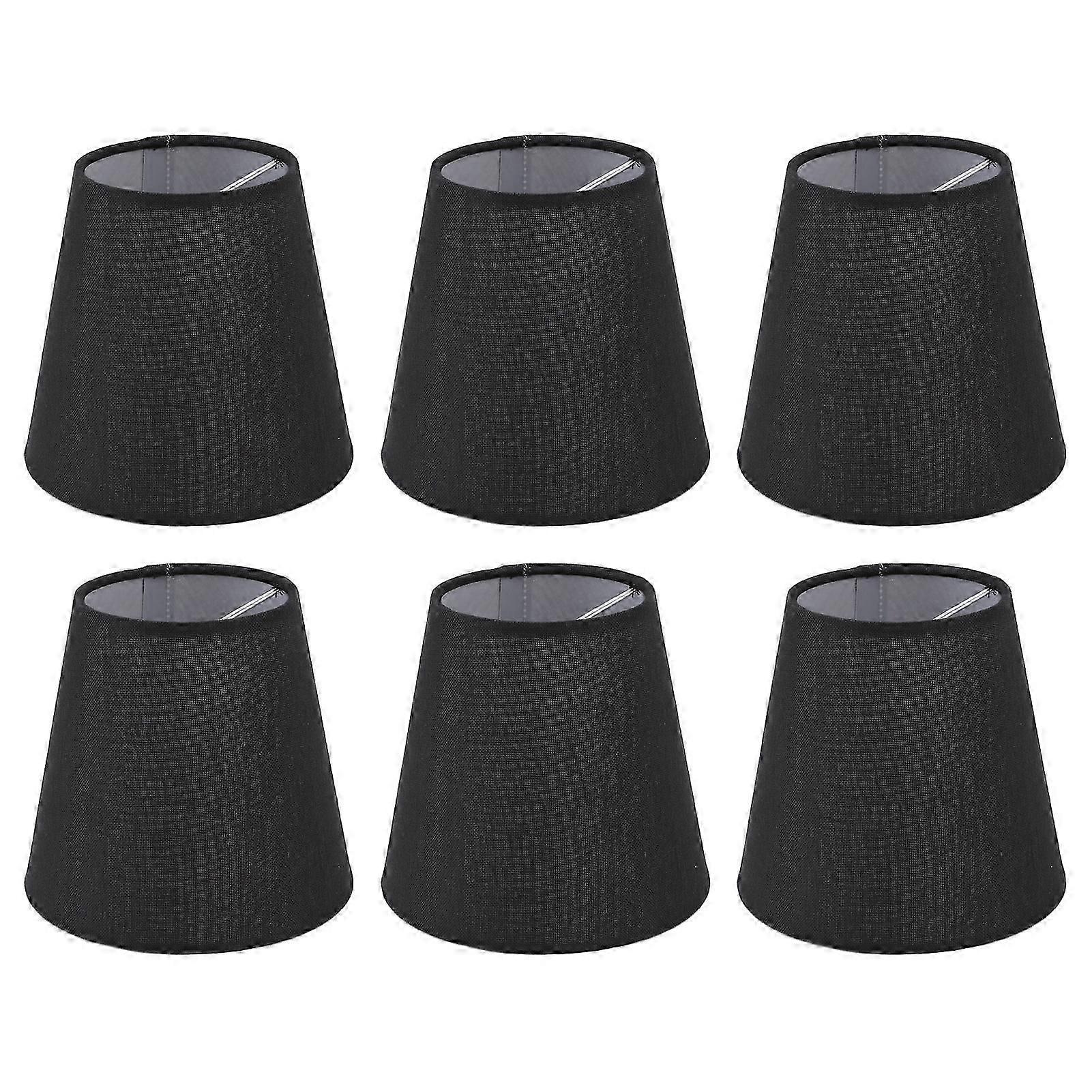 Lampshade Set of 6 Modern Simple Style Home Decor for Small E14 Bulbs Black