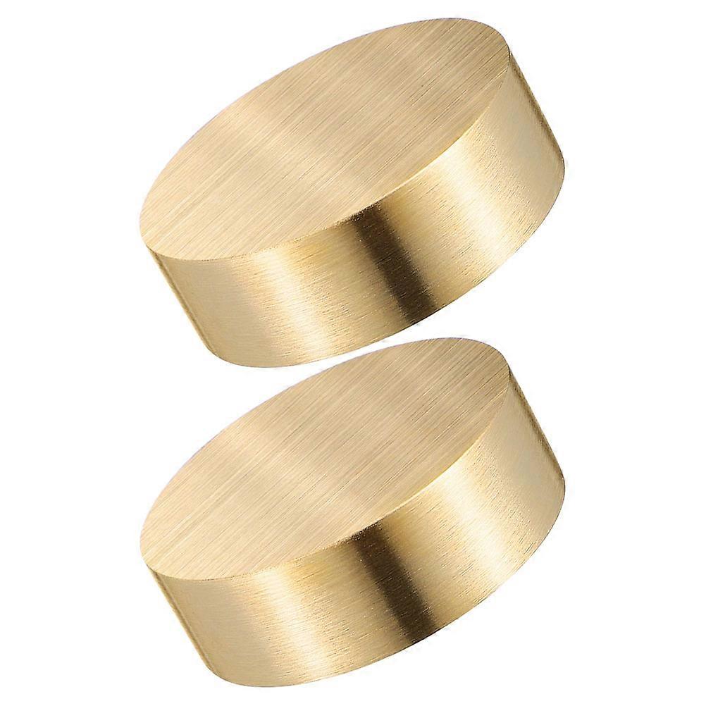 2pcs Round Brass Paperweights for Calligraphy Practice, Multi Functional Decorative Office Desk Home Decor, Prevents Paper Scatter with Portable