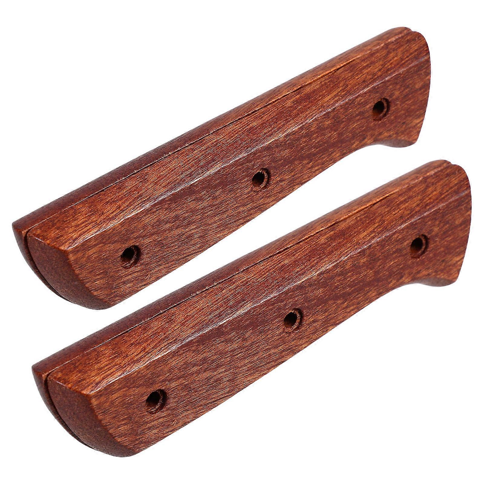Wooden Handle Replacement For With Anti-Skid Grip In Brown Color Suitable For Home Kitchen 1 Pair