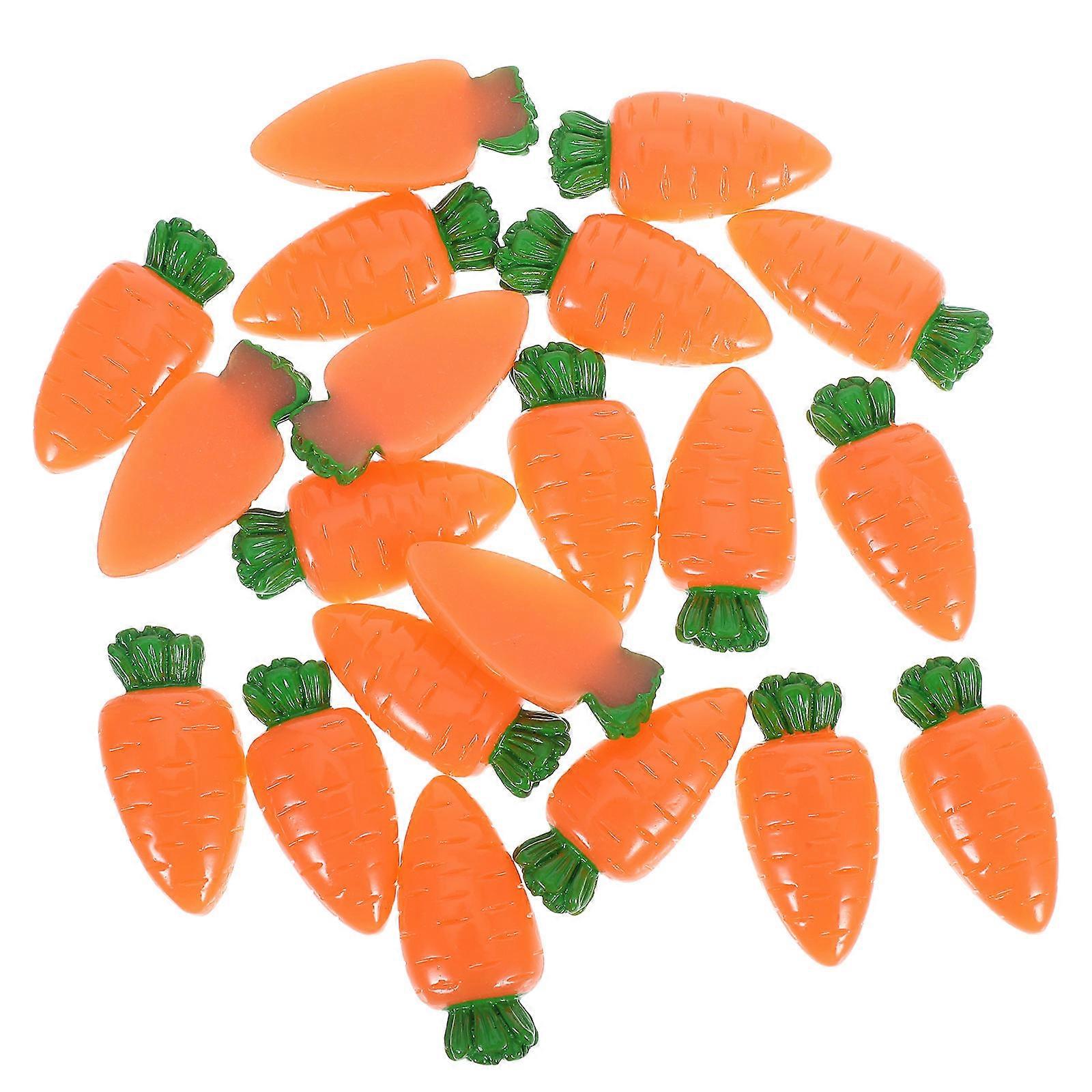 20pcs Flatback Carrot Charms for DIY Resin Crafts and Embellishments