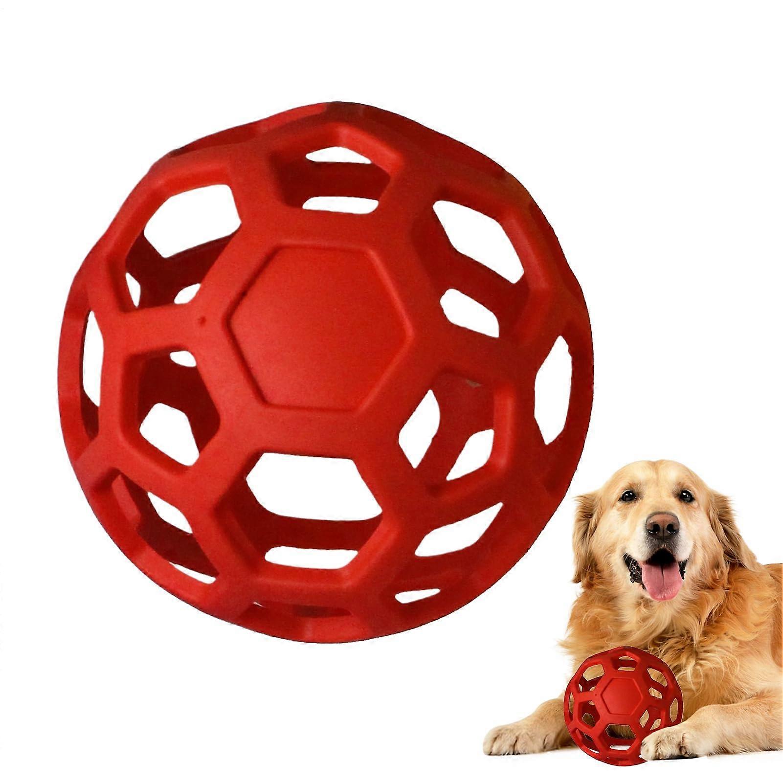 Pet Ball Elastic Play Ball for Pets Bouncing Rubber Ball Interactive Toy for Teething, Indoor and Outdoor Use, and Fetching Red
