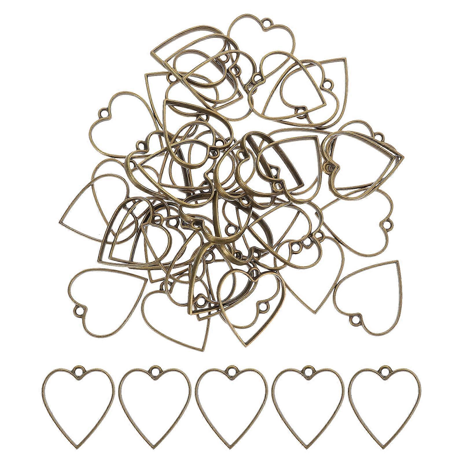 50pcs Lightweight Alloy Open Back Bezels Pendants Charms for DIY Resin Crafts, Necklace, Bracelet and Keychain Making Supplies