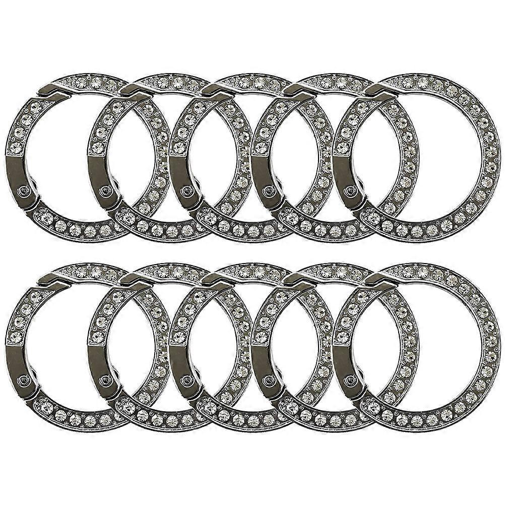Durable Rhinestone Key Rings with Alloy Material for DIY Crafts and Secure Daily Use 10 Pieces