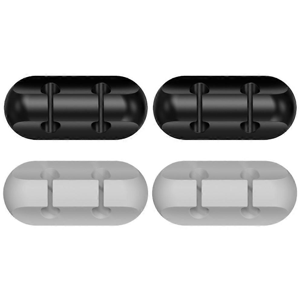 Data Cable Organizer Silicone Cable Holder For Cable Management Tools 4.7x2.1cm Assorted Fixing 4Pcs