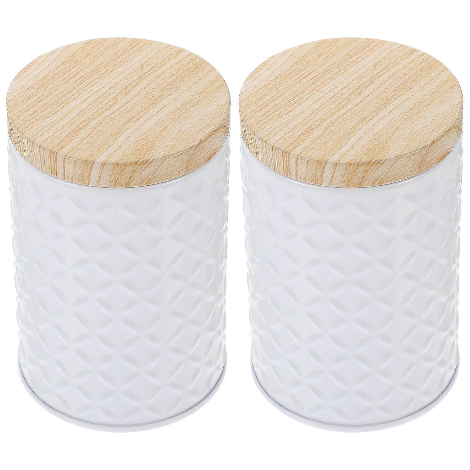 Metal Coffee Can 2Pcs For Restaurant Use With Simple Style In Tall Cylinder Form For Effective Food Storage