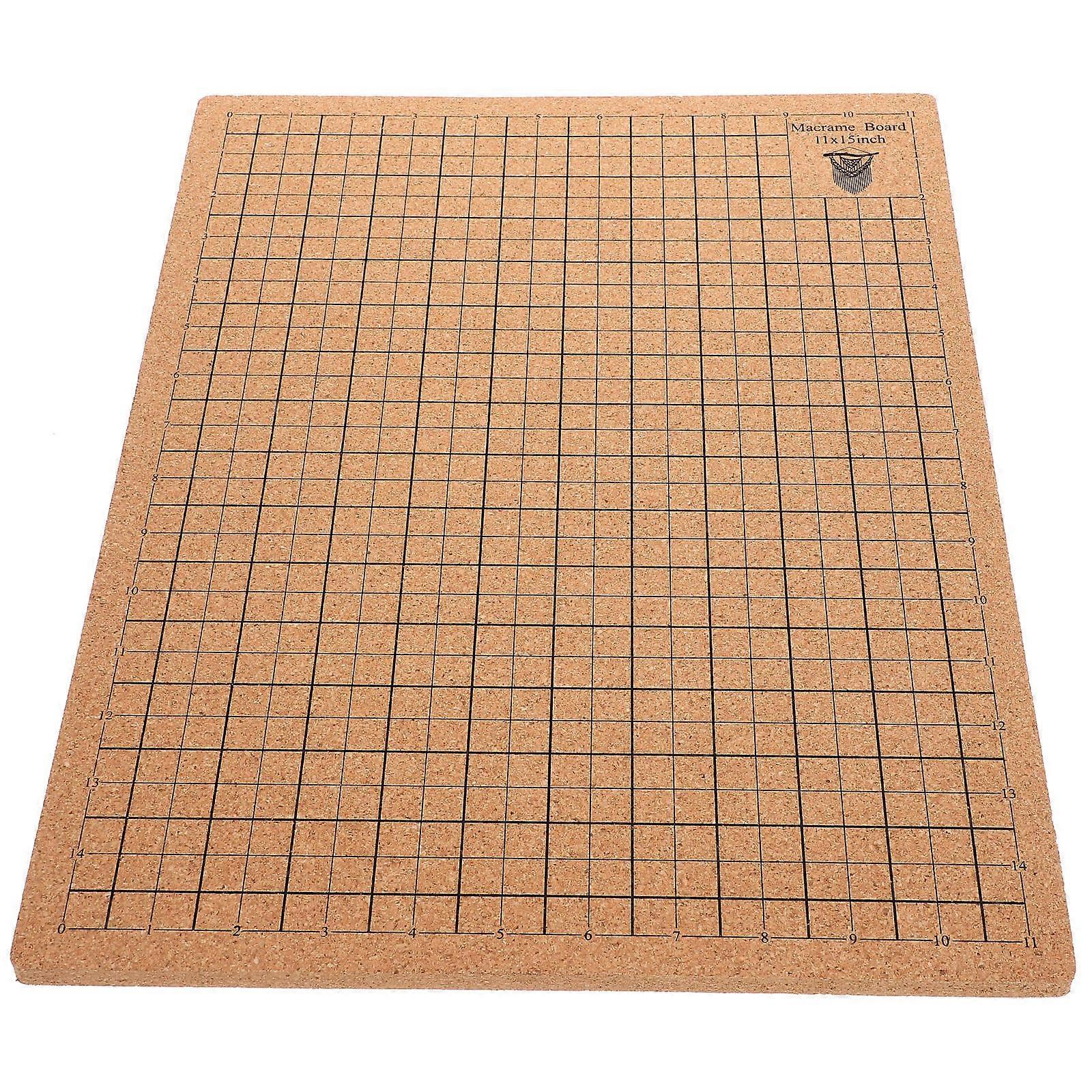 Wood Macrame Board for DIY Jewelry Knotting Projects with Chocolate Color and Imprinted Grid 10x15 Inches