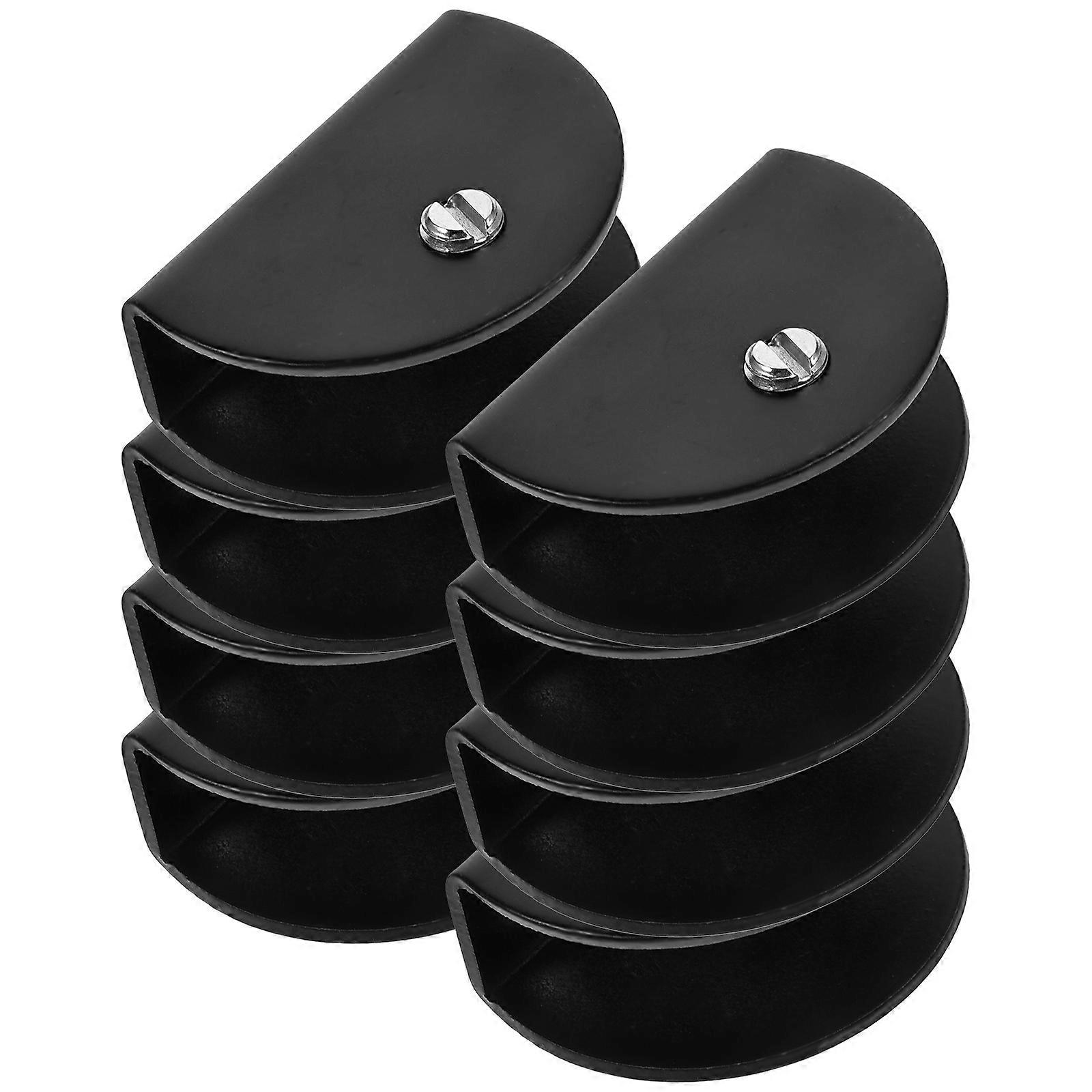 8pcs Heavy Duty Floating Shelf Clamps with Mirror Hooks for Glass Mounting – Versatile Semicircle Brackets for Home Decor