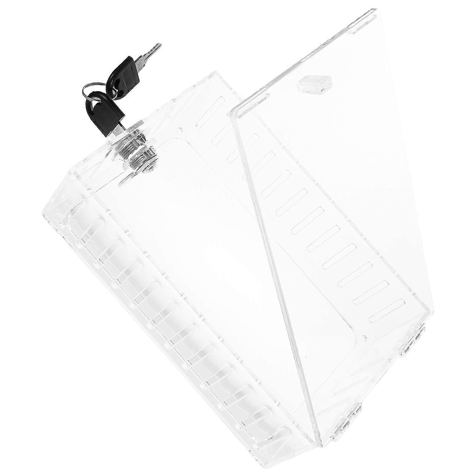 Lockable Thermostat with Key, Transparent Wall Guard, Plastic Construction, Easy Mounting for Outdoor Protection