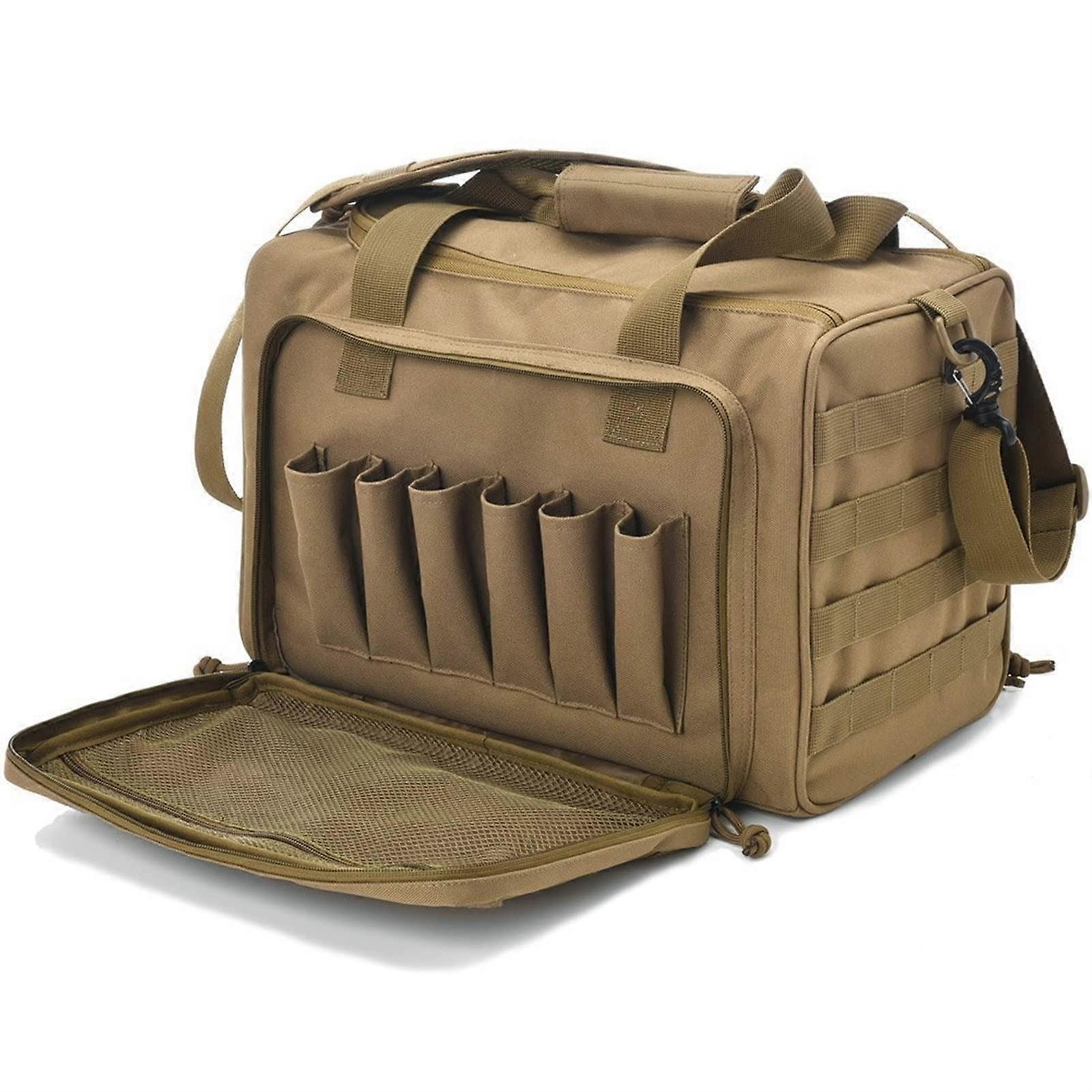 Tactical Training Bag Molle System 600D Waterproof Khaki Tool Bag for Hunting Shooting Range Camping Tbp005-t