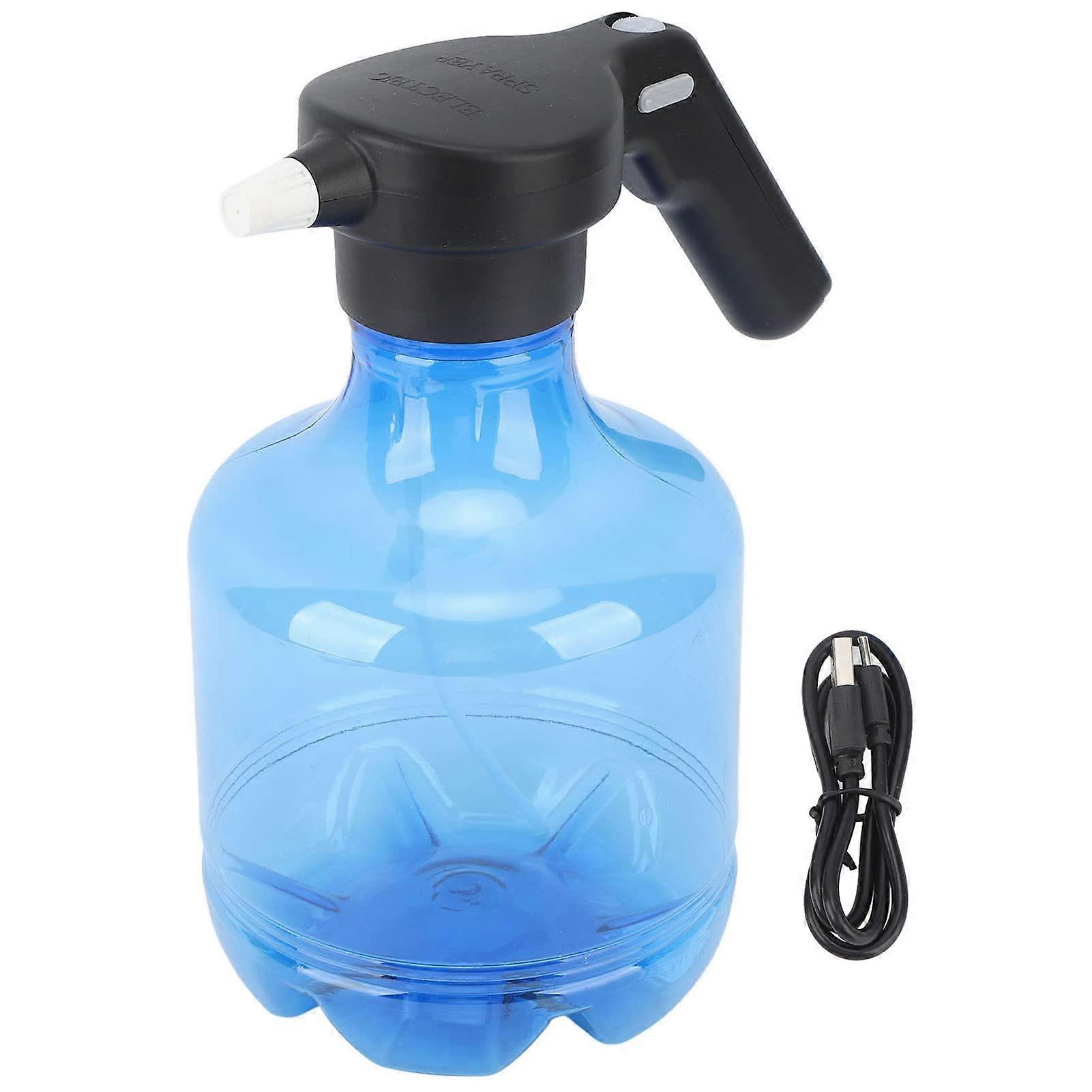 Electric Garden Sprayer 3L Continuous Spray, Rechargeable Watering Bottle With Adjustable Spout For Plants, Blue