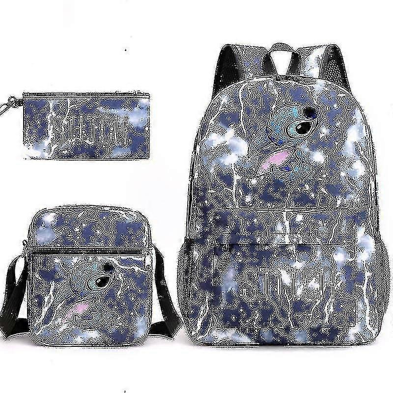 Lilo Stitch Backpack Three-piece Set School Bag_x