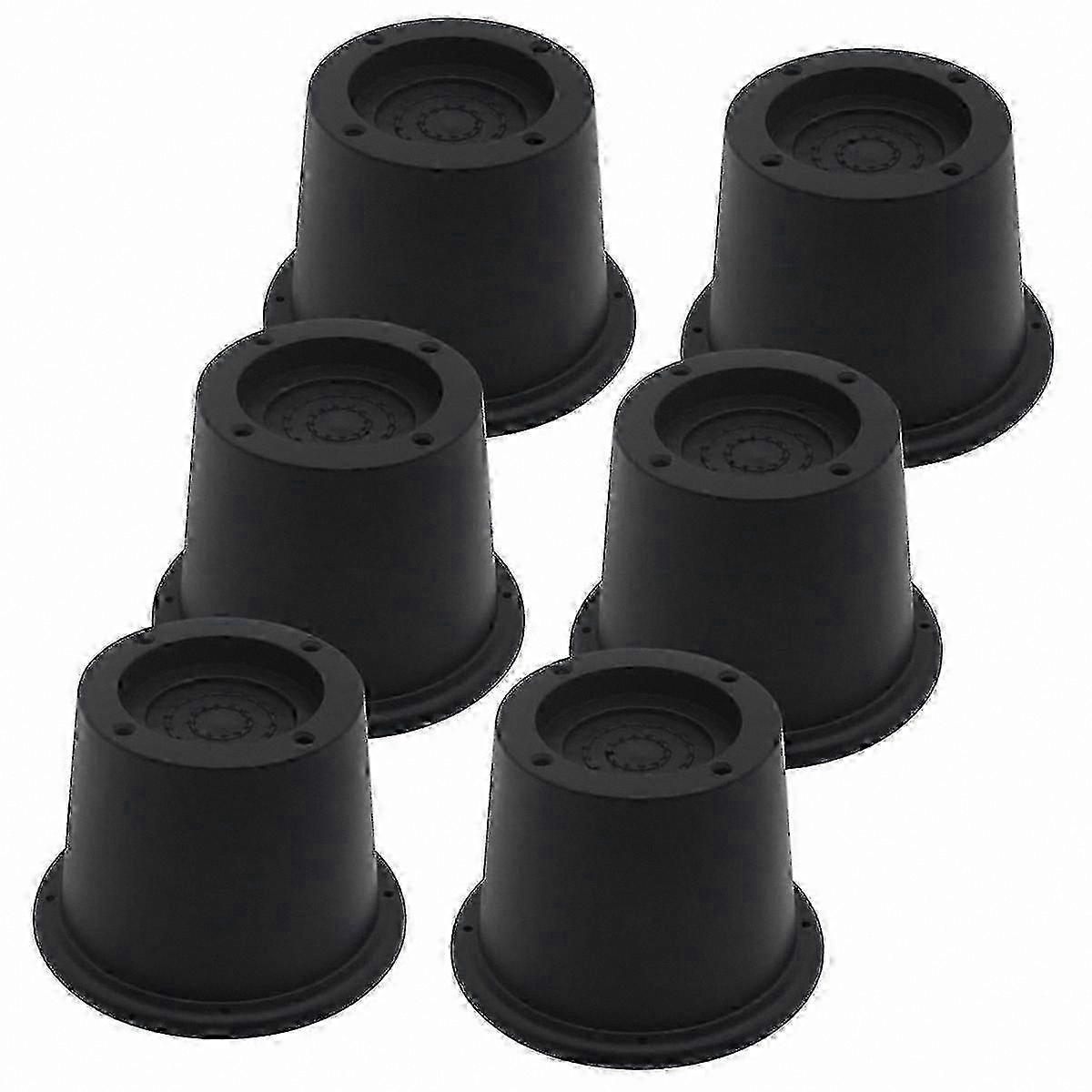 Black Furniture Risers 6-Pack 2.3 Inch Height Boost for Beds Sofas Desks and Chairs Sturdy Support Solution