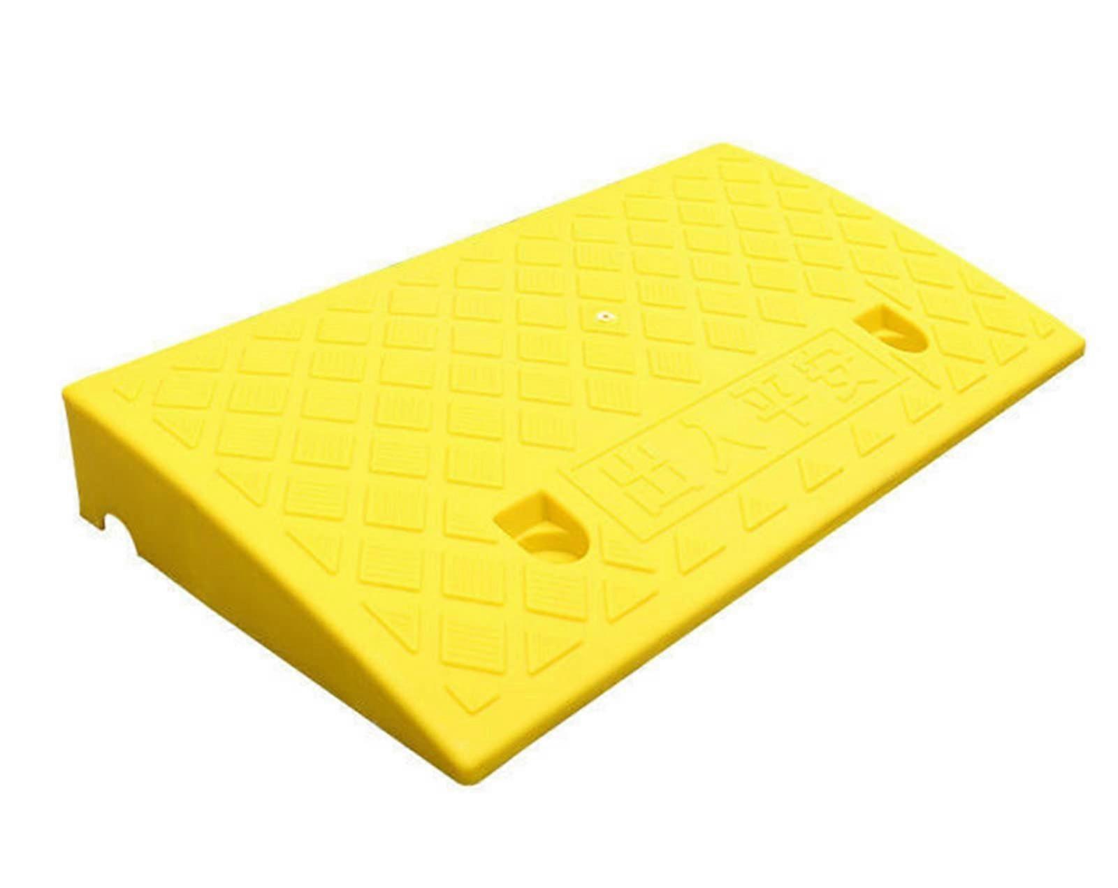 Kerb Ramp, Portable, Lightweight, Plastic Threshold Ramp for Driveway, Loading Dock (Yellow, 50x38x16cm)