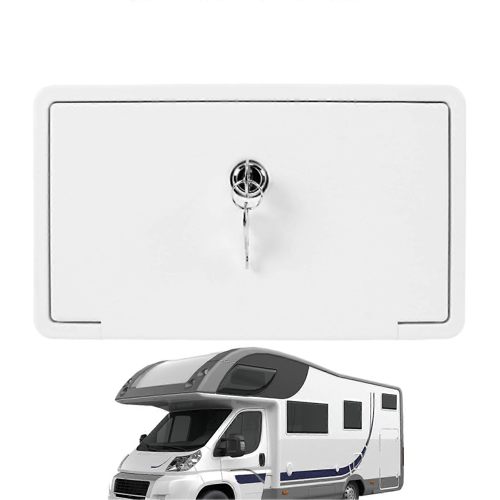 Camper van luggage hatch Waterproof hatch with lock Interior accessories for workshop inspection