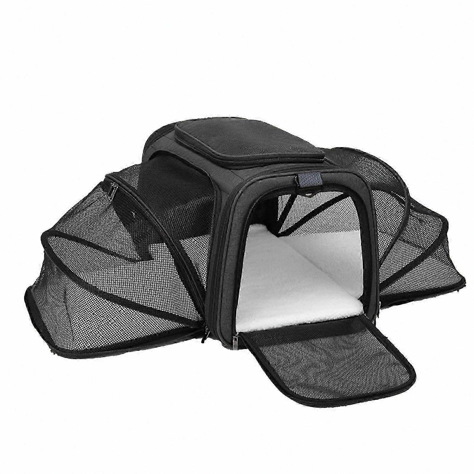 Foldable Mesh Pet Carrier with Expandable Space for Cats and Small Animals