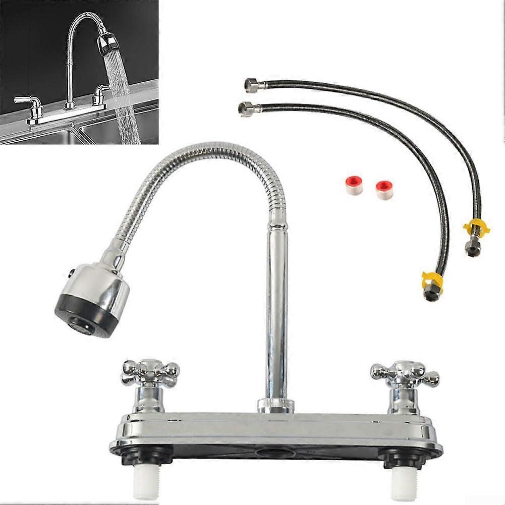 360 Degree Rotating RV Kitchen Faucet With Flexible Nozzle Sprayer For Motorhomes And Travel Trailers