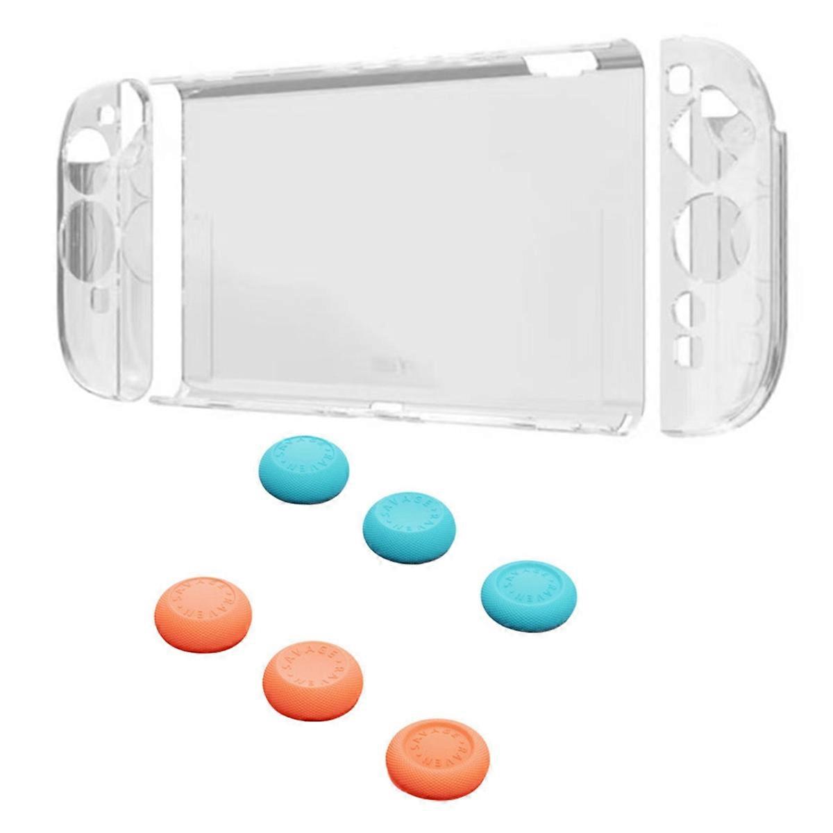 For Switch2 Protective Case+Joystick Cap Kit Clear Shell Split Design Anti-Fall Anti-Scratch Case for Switch2 B