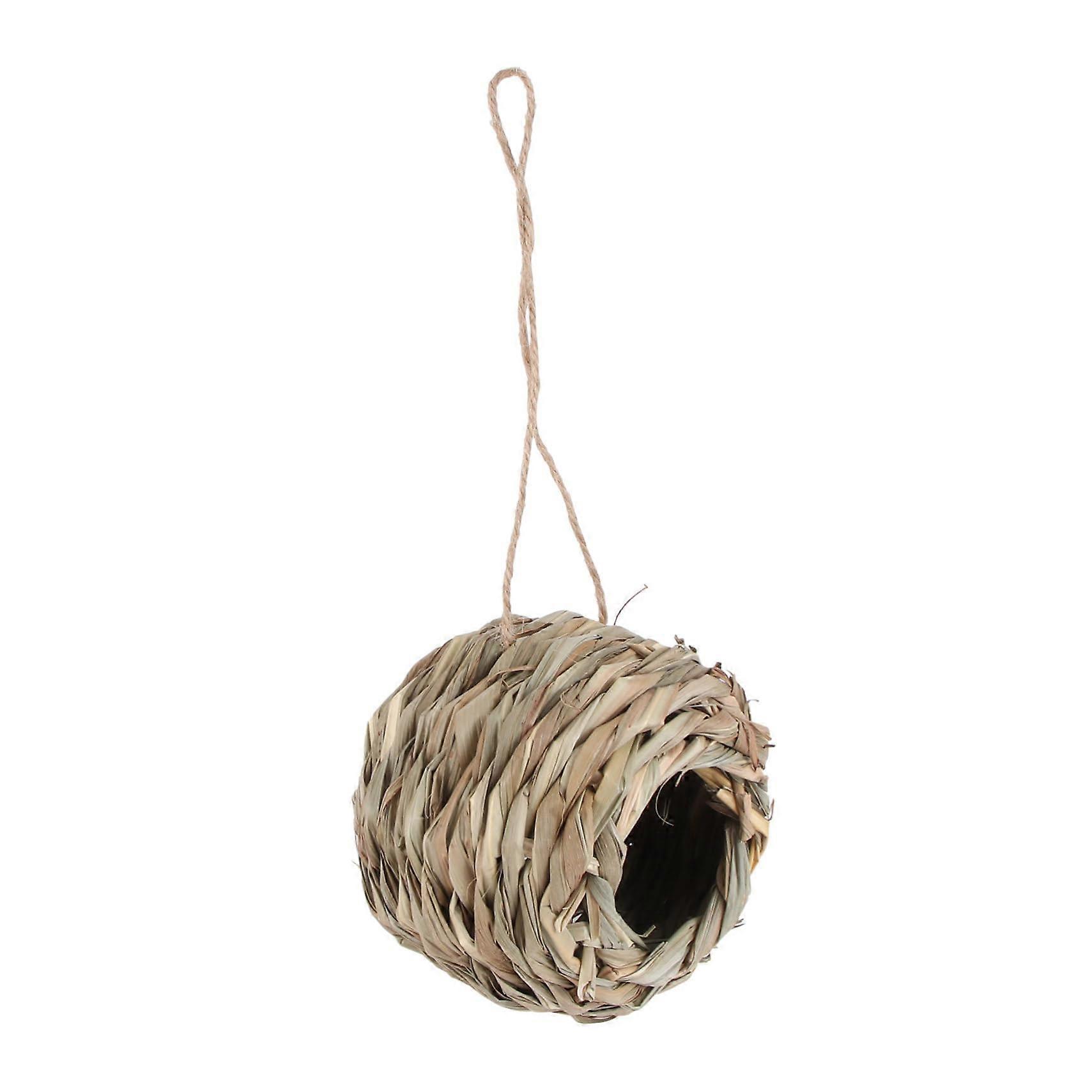 Handwoven Birdhouse One Piece Hanging Nest for Pets Budgies and Canaries, Natural Nest Material, Assorted Colors