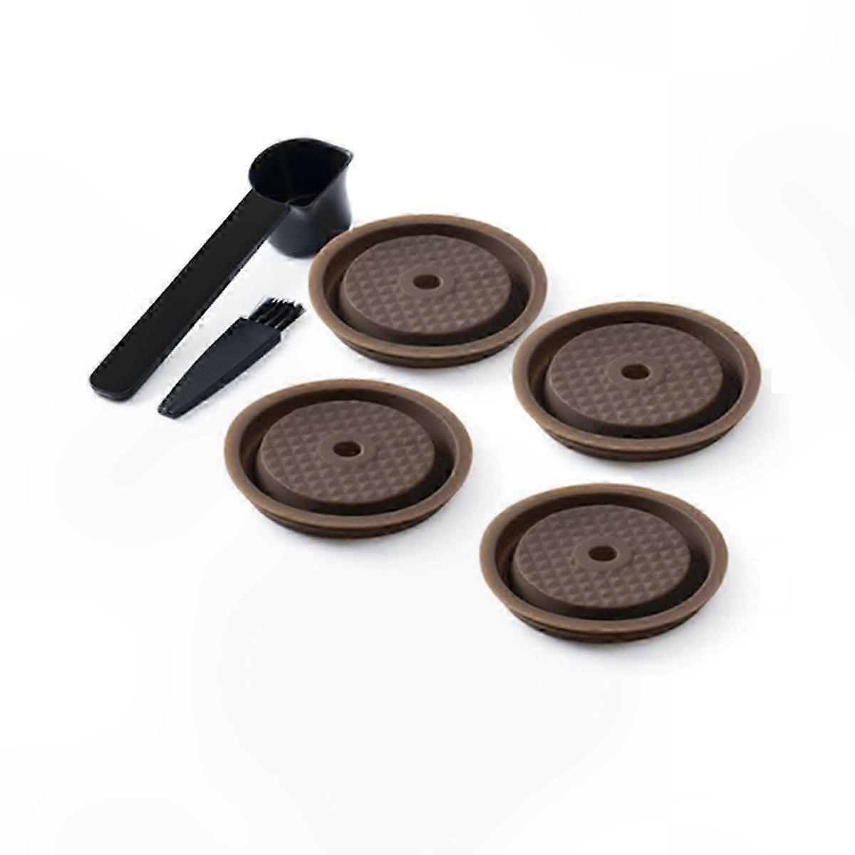 4-Pack Silicone Caps for Coffee Pods, Reusable Lids for Vertuo-Compatible Refillable Pods