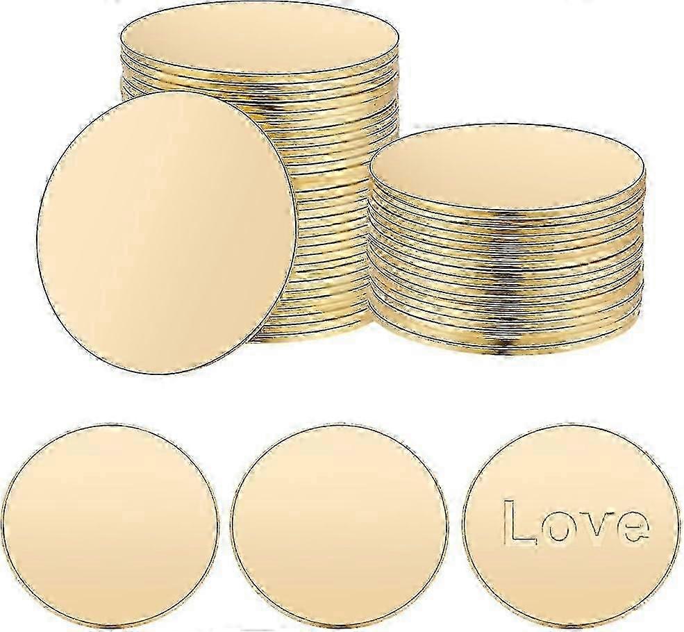 100 قطعة من النحاس الأصفر جولة الأقراص المعدنية ختم الفراغات للمجوهرات DIY ، النقش الحرفي والإصلاحات ، أقراص 15 مم