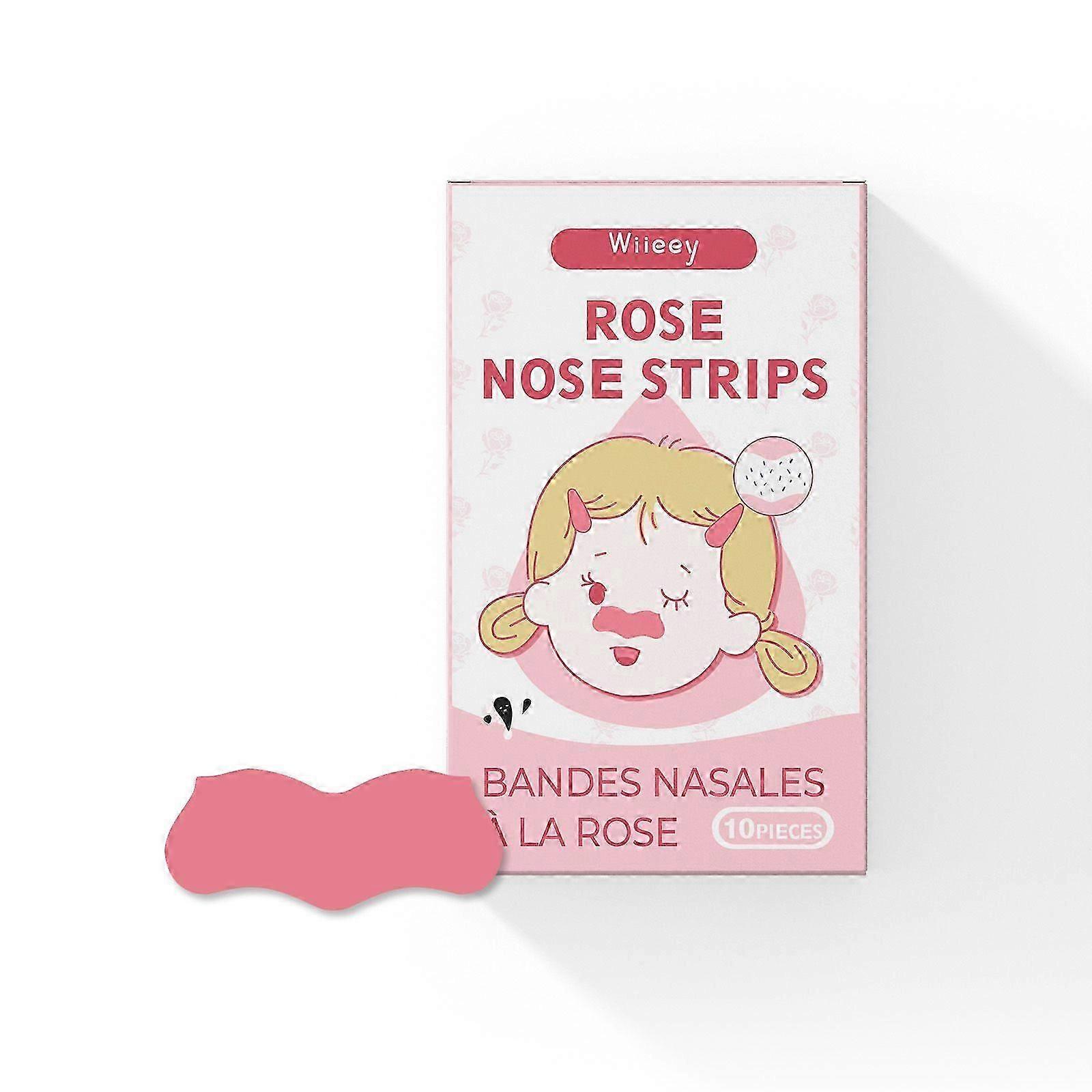 Rose Nose Pore Strips Gentle Blackhead Removal & Deep Cleansing with Moisturizing Rose & Chrysanthemum Extracts Soothing T-Zone Treatment for Sensit