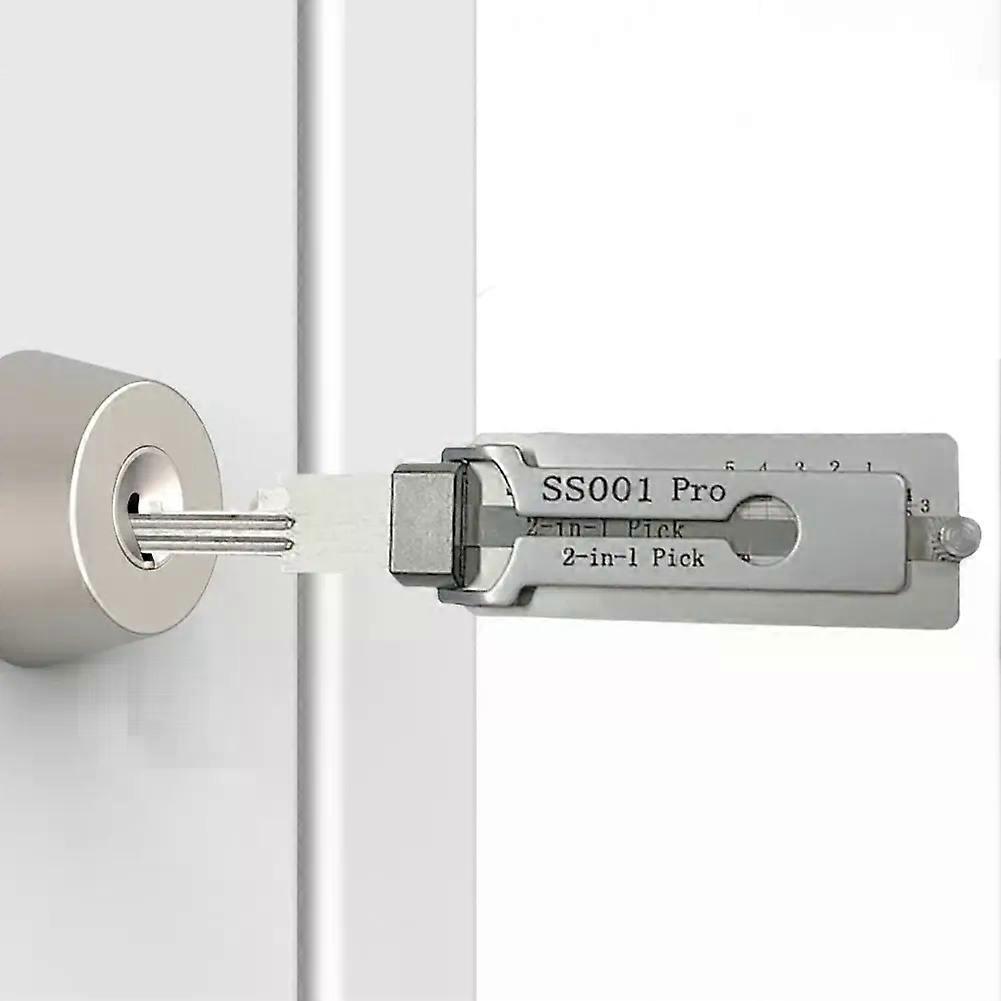 2 in 1 Stainless Steel Key Decoder Portable Precision Hook And Pickup Hand Tool O-ring Pickup Kit Lock Decoder