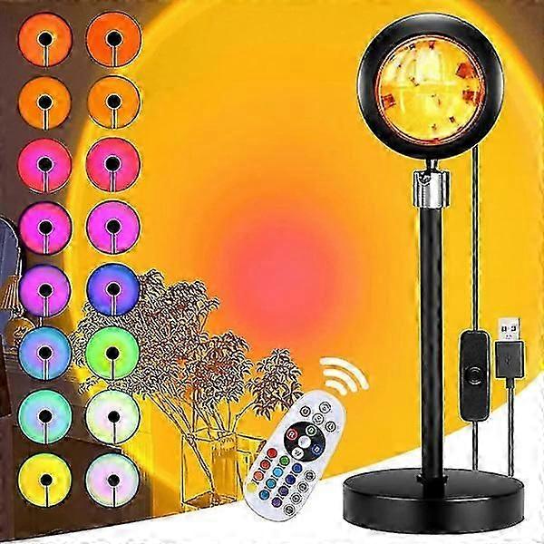 Sunset Lamp, Home Decoration Projector Lamp With 16 Colors 4 Modes, Color