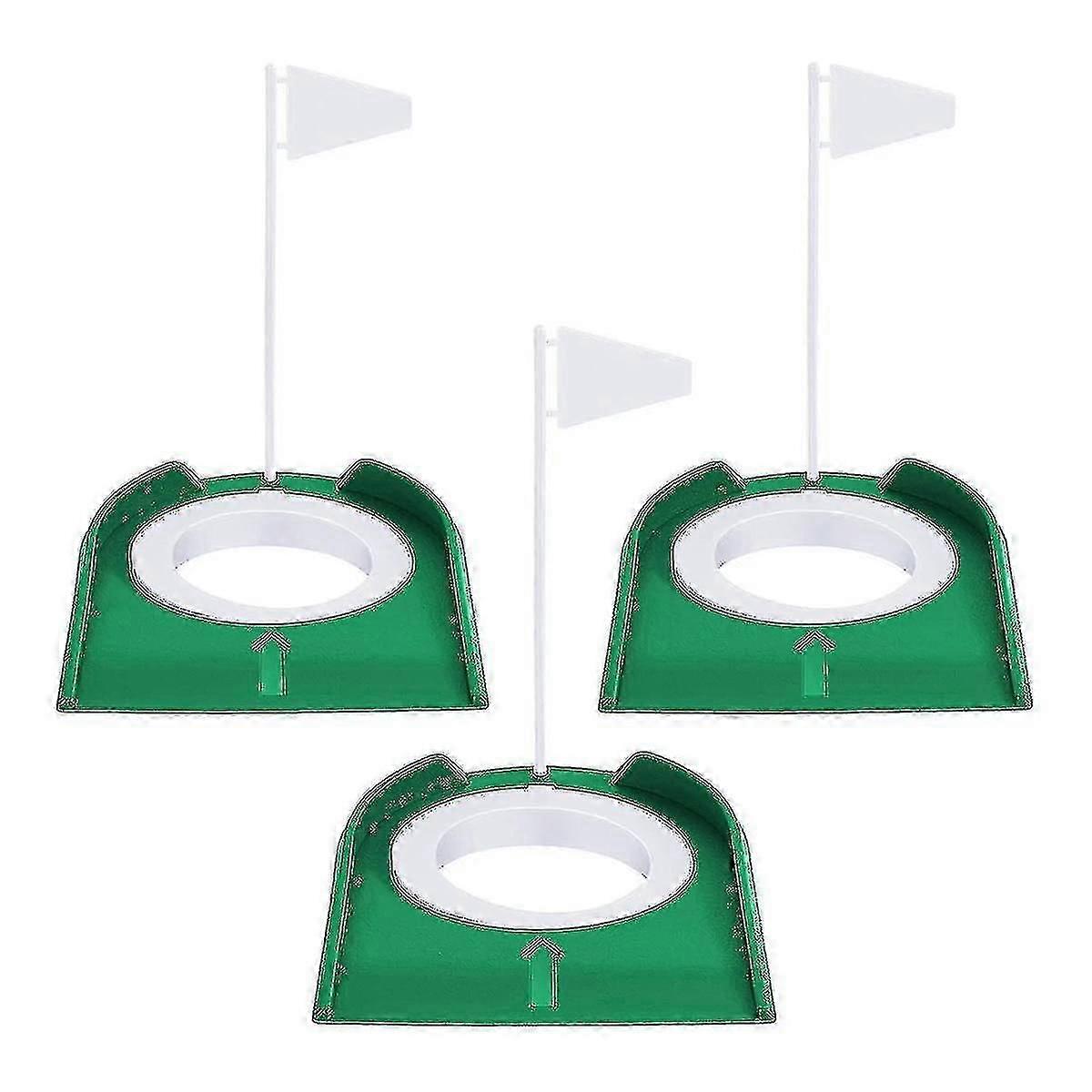 3 PCS Golf Putting Cup Hole Training Aids Accessories Putters With Plastic