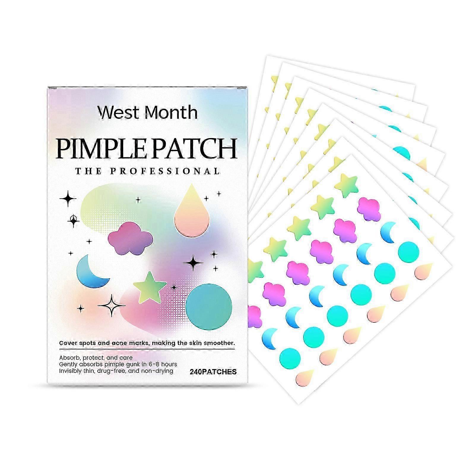 Patch anti-acné couleur West&Month, peau du visage, points noirs, points noirs, patch de soin couvrant doux