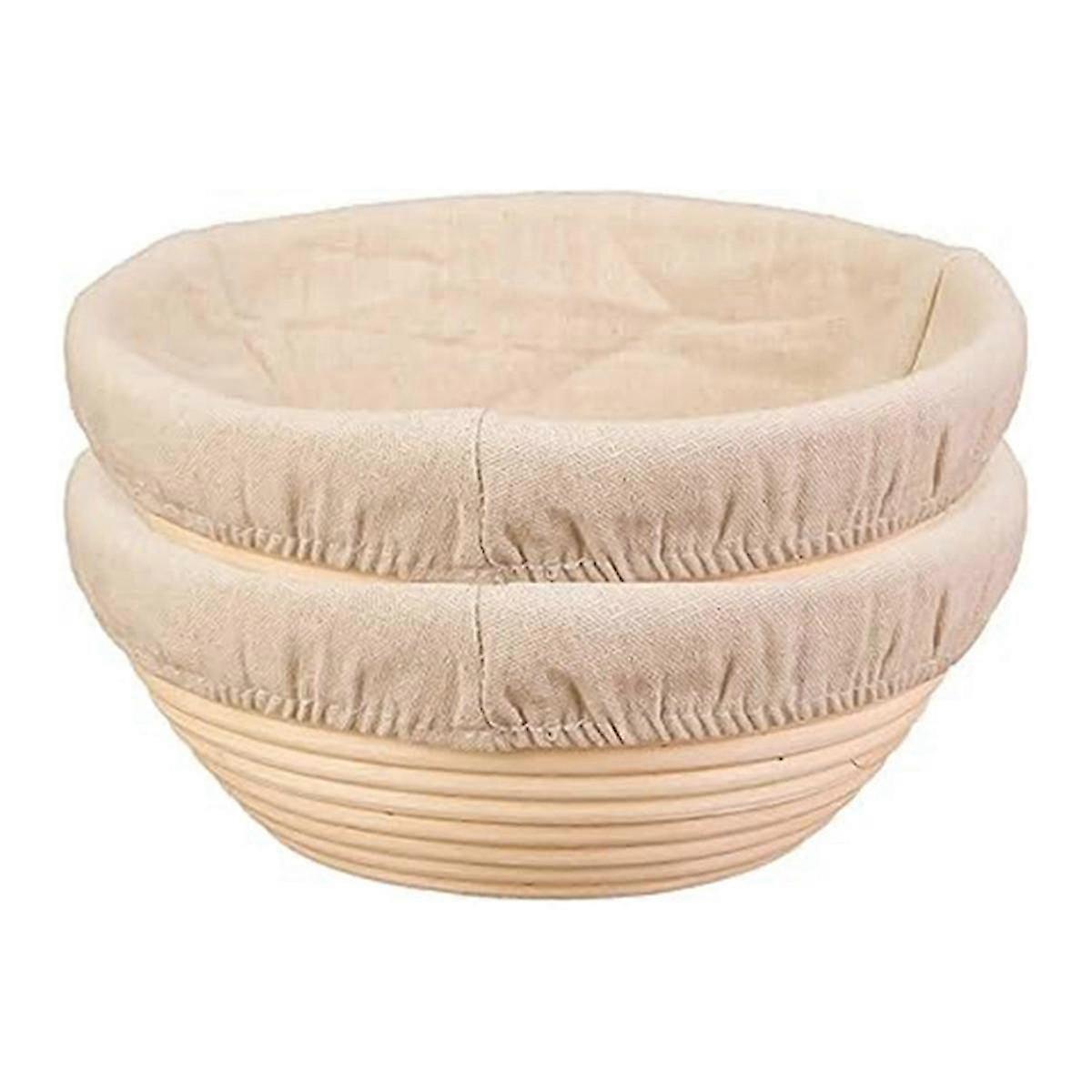2PCS Bread Proofing Basket Cloth Cover Combination, Bread Protection Basket, Baking Bowl for Sourdough Fermentation