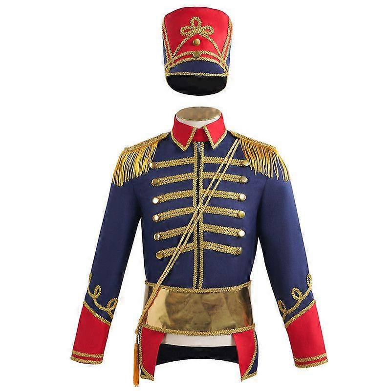 Nutcracker Costume for Men Royal Guard Uniforms Circus Tassel Jackets Halloween Carnival Party Costume